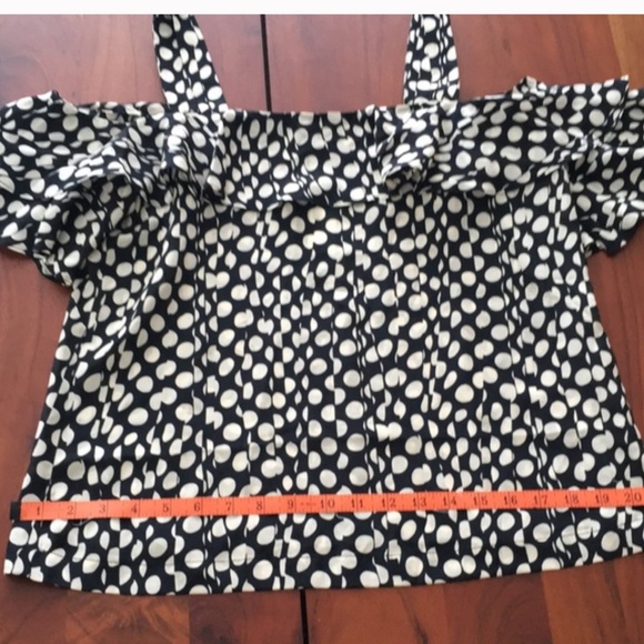 NWT J. Crew Ratti silk black and white polka dot ruffle sleeve blouse S M - Picture 3 of 9